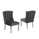 Rosdorf Park Manawa Tufted Velvet Side Chair Wood/Upholstered/Velvet in Gray | 41 H x 23.5 W x 23 D in | Wayfair 1CD0E7749BB245E1B5490331BC14F510