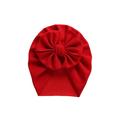 Jkerther Baby Windproof Bowknot Hat Solid Color Lovely Wrapped Head Hat Simple Style Hat Cap