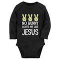Tstars Boys Unisex Easter Holiday Shirts No Bunny Loves Me Like Jesus Happy Easter Party Shirts Easter Gifts for Boy Christian Baby Long Sleeve Bodysuit
