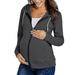 Juebong Maternity Hoodie Long Sleeve Zip Up Drawstring Sweatshirts for Women Solid Color Breast-Feeding Pregnant Nursing Blouse Tops Coat