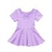 Toddler Baby Girl Dress Ruffle Halter Short Sleeve Casual Beach Party Dresses