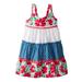 Youngland Infant Toddler Girls Pink Flower Polka Dot Tiered Dress Sun dress 12m