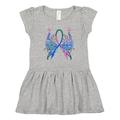 Inktastic Thyroid Cancer Awareness with Butterfly Ribbon Words Girls Toddler Dress