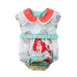 Toddler Kid Baby Girls Cute Mermaid Peter Pan Collar Romper Jumpsuit Outfits