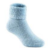 Lian LifeStyle 3 Pairs Father-Mother-Daughter Extra Thick Wool Boot Socks Crew Plain LK01+LK02+LK03 (Sky Blue) (0Y-2Y)