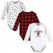 Hudson Baby Unisex Baby Cotton Long-Sleeve Bodysuits Christmoose 12-18 Months