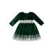 Dewadbow Toddler Baby Girl Christmas Outfit Velvet Long Sleeve Lace Elegant Princess Dress Fall Winter Clothes