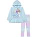 Disney Frozen 2 Elsa Anna Olaf Toddler Girl Fleece Ruffle Hoodie & Leggings Set Blue