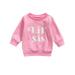 Sunisery Toddler Baby Boy Girl Sweatshirts Little Sis Big Bro Letter Long Sleeve Tops Autumn Spring Pullover Dark Pink 3-4 Years