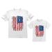 Father & Child Matching Set - Vintage USA Flag 4th of July Patriotic Shirts - Celebrate Independence Day in Style - Dad White XX-Large / Toddler White 2T