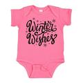 Inktastic Winter Wishes Hand Lettering in Black with Snowflakes Boys or Girls Baby Bodysuit