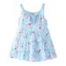 TAIAOJING Toddler Girl Dress Kids Floral Flowers Sleeveless Beach Straps Dress Princess Clothes Girls Outfits 4-5 Years