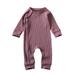 Bebiullo Newborn Infant Baby Boys Girls Romper With Zipper Ribbed Jumpsuit Kids Pajamas Clothes
