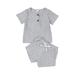 Bebiullo Summer Toddler Baby Clothing Sets For Infant Baby Girls Boys Clothes Set Solid Rib Short Sleeve Top+Shorts 2pcs Outfit Gray 6-9 Months