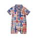 SALE-Matt s Scooter by Bonnie Jean Boy Summer Plaid Shortall 6-9M