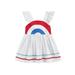 xkwyshop Kids Toddler Girls Summer Casual Dress Ruffle Trim Shoulder Straps Sleeveless Bow Backless Rainbow Print Dress