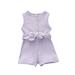 Newborn Baby Girls Summer One Piece Sleeveless Cotton Jumpsuit Romper Solid Ribbed Overall Shortall