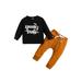 Lieserram Baby Boy Halloween Clothes Crew Neck Long Sleeve Pullover Pants Spooky Skeleton Outfits
