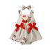 wybzd Xmas Toddler Baby Girl Romper Santa Claus Print Sleeveless Bow Bodysuit Dress+Headband Outfits Santa Claus 6-12 Months