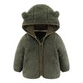 Tagold Kids Winter Coats Fleece Jackets Hoodie Jackets Zip Up Outerwear Coat Jacket Sweatshirt for Toddlers Girls Boys Gifts for Kids on Clearance Army Green 6-12 Months