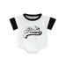 Qiylii Newborn Baby Girls Boys Short Sleeve Babe Print Bodysuit Romper Funny Onesie Unisex Baby Clothes 0-12M