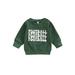 Gureui Toddler Infant Baby Boys Girls Casual Pullovers Long Sleeve Round Neck Letter Print Ribbed Cuffs Sweatshirts