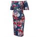 Womens One Shoulder Temperament Elegant Maternity Dress Short Sleeve Midi Dresses Photoshoot Flowy Pregnant Outfit Trendy Floral Print Empire Waist U Neck Baby Shower Dress