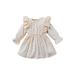 Nituyy Autumn Infant Baby Girls Dress Lace Ruffles Long Sleeve Dress Spring Casual Princess A-line Dress Clothes