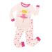 Elowel Girls Dancing Ballerina 2 Piece Pajama Set 100% Cotton Size 18 Months Pink