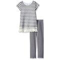 Bonnie Jean-Fringe Knit Set Black-White