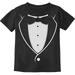 Printed Tuxedo Shirt with Bow Tie for Boys Toddler Infant Kids Tshirts 12M Black