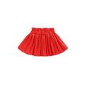 Bmnmsl Girl Mini Skirt Solid Color Faux Leather Pleated Skirt