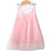 Mioliknya Baby Girls Chiffon Dress Sleeveless Lace Backless A-Line Tulle Gown