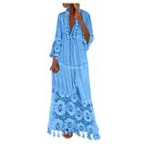 Womens Solid Swimsuit Cover Up Summer V Neck Sun Dresses Comfort Loose Lace Tassel Beach Bathing Dress