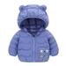 Baby Boys Girls Down Parkas Coat Winter Warm Cotton Coat Kids Outwear Hoodie Jacket Toddler Hooded Coat Long Sleeve Zipper Solid Warm Outfits 1-6T