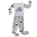 Elowel Boys Dinosaur 2 Piece Pajamas Set 100% Cotton Size 2 Toddler Gray