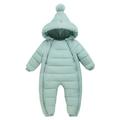 Snowsuit Jumpsuit Zip Padded Jumpsuit Long Sleeve Winter Down Jacket Hooded Jumpsuit Down Jacket 0-18M