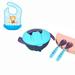 LNGOOR Green Baby Plates Bowls with Lids - Silicone Mini Mat - Suction Placemat Bowl with Spoon Fork for Self Feeding - Blue Baby Bib