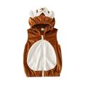 ZIYIXIN Christmas Toddler Baby Girl Boy Hooded Vest Velvet Deer Hoodie Sleeveless Zip Waistcoat Jacket Fall Winter Clothes Brown 4-5 Years