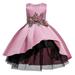 Herrnalise Toddler Girls Net Yarn Temperament Flowers Bowknot Birthday Party Gown Long Dresses clearance under $10