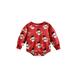 Sunisery Toddler Baby Girls Boys Christmas Romper Tops Elk Snowman Santa Print Jumpsuit Bodysuit