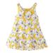 ZMHEGW Toddler Girl Dress Kids Floral Flowers Sleeveless Beach Straps Dress Princess Clothes Girls Outfits 3-4 Years