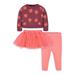 Gerber Baby & Toddler Girl French Terry Top Tulle Tutu & Pull-On Legging 3-Piece Outfit Set Newborn-5T