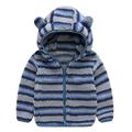 Dezsed Toddler Fleece Jacket Clearance Toddler Baby Boys Girls Stripe Camouflage Plush Cute Bear Ears Winter Hoodie Thick Coat Jacket 3-4 Years Blue