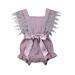 Pudcoco Newborn Baby Girl Cotton Linen Bow-knot Party Romper Sleeveless Outfits