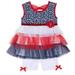 Little Lass Infant Girls Patriotic Ruffled Tulle Top & Bottoms Outfit Set