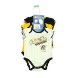 Pre-owned MLB Pirates Girls White | Yellow | Black Onesie size: 0-3 Months
