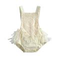 Musuos Baby Girlâ€™s Fashion Suspender Jumpsuits Sweet Solid Color Lace Tassel Backless Lace-Up Triangle Romper