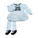 Infant Baby Girls Ivory Gold Glitter Tulle Leopard Sweater Dress & Tights 0-3M