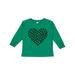 Inktastic Heart Made Of Paws Dog Paws Puppy Paws - Black Boys or Girls Long Sleeve Toddler T-Shirt